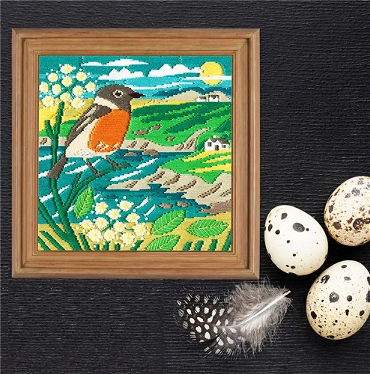 Stonechat Cross Stitch Kit
