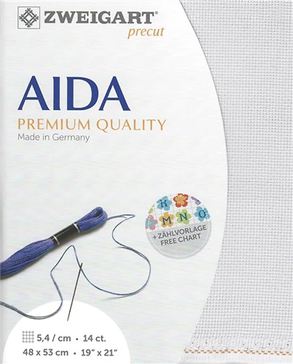 Zweigart Precut Stern-Aida 14 Count Silvery Moon