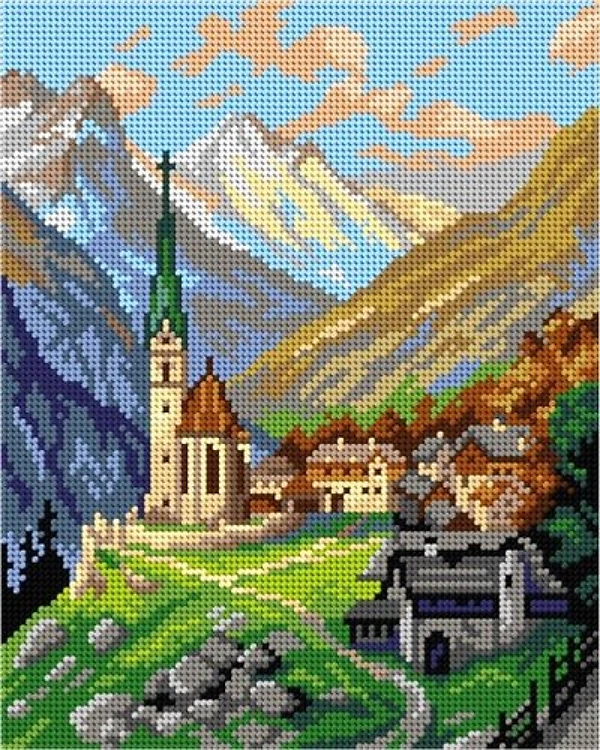 Georg Janny - Heiligenblut Needlepoint Canvas For Halfstitch W/O Yarn