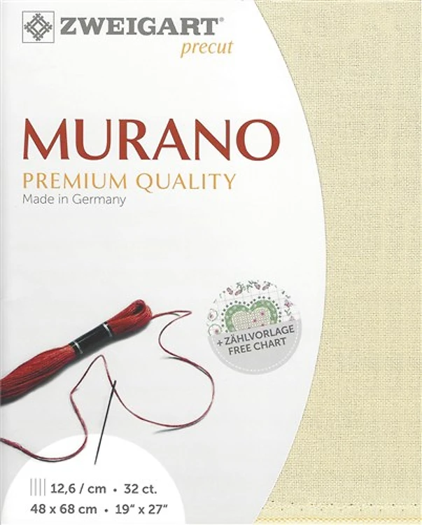 Precut Zweigart Murano 32 Count Platinum