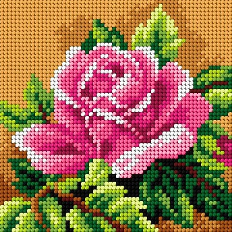 Rose Needlepoint Canvas For Halfstitch W/O Yarn