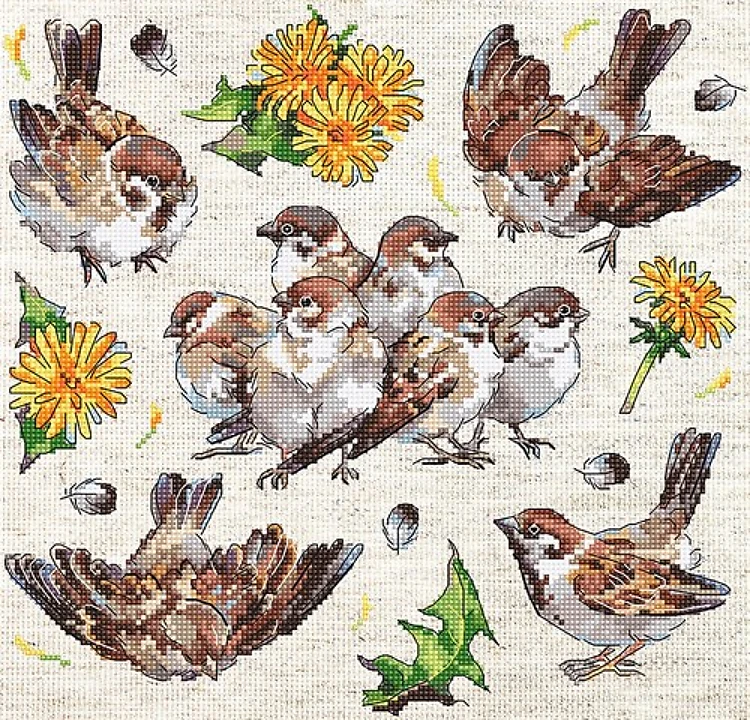 Sparrows Cross Stitch Kit