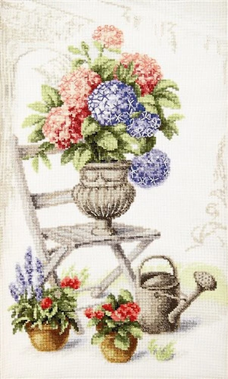 Summer Still Life Wth Hydrangea Cross Stitch Kit
