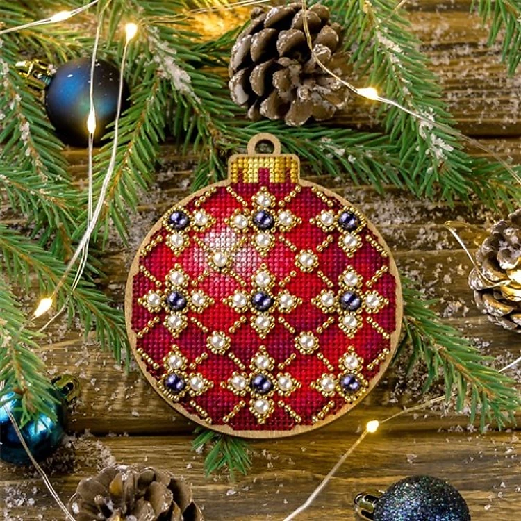 Ornament Cross Stitch Kit On Wood