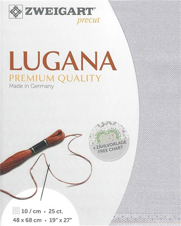 Zweigart Precut Lugana 25 Count Blue Grey