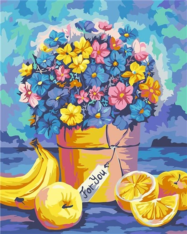 Flowers & Fruit Paint By Numbers Kit
