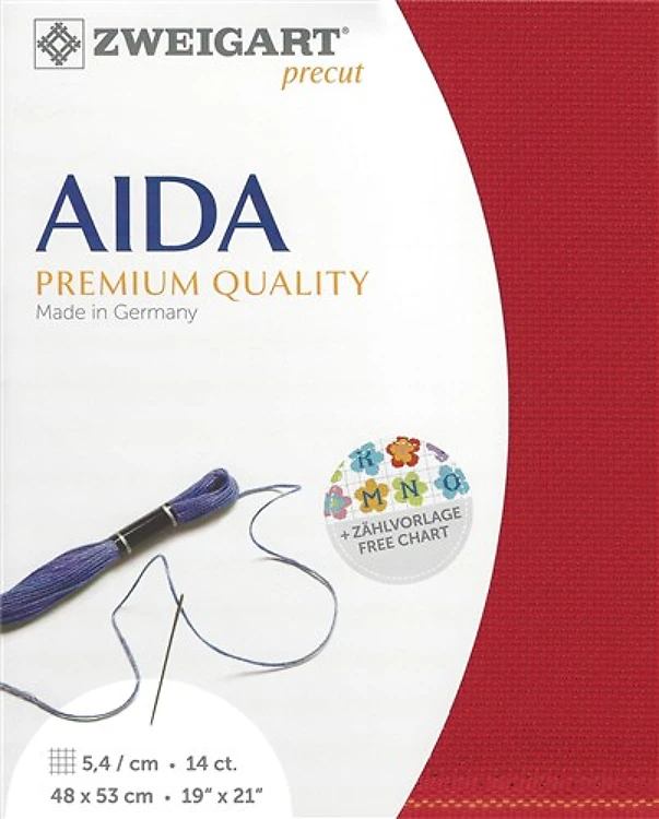 Precut Zweigart Stern-Aida 14 Count Christmas Red
