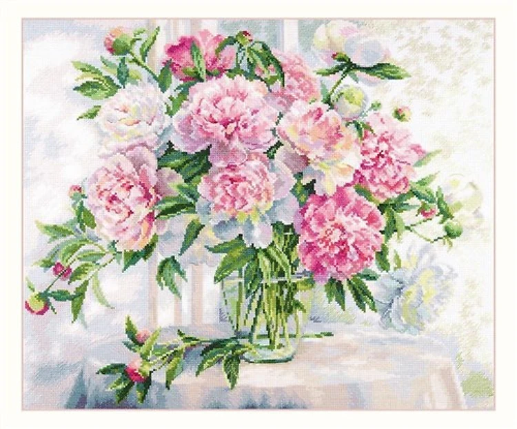 Peonies By The Window Cross-Stitch Kit