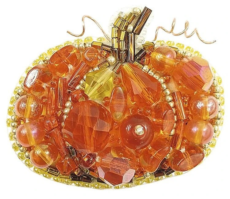 Pumpkin Brooch Beadwork Kit