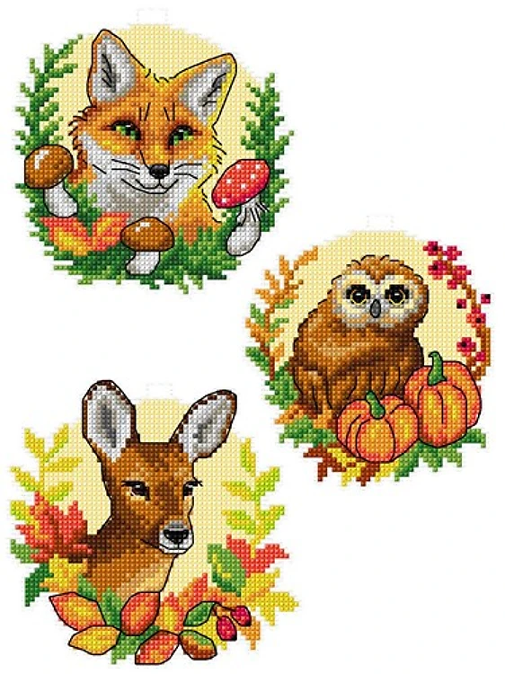 Forest Animals Cross Stitch Kit