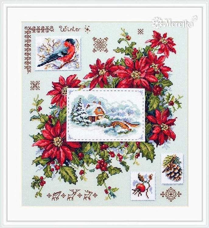 Winter Sampler Cross-Stitch Kit