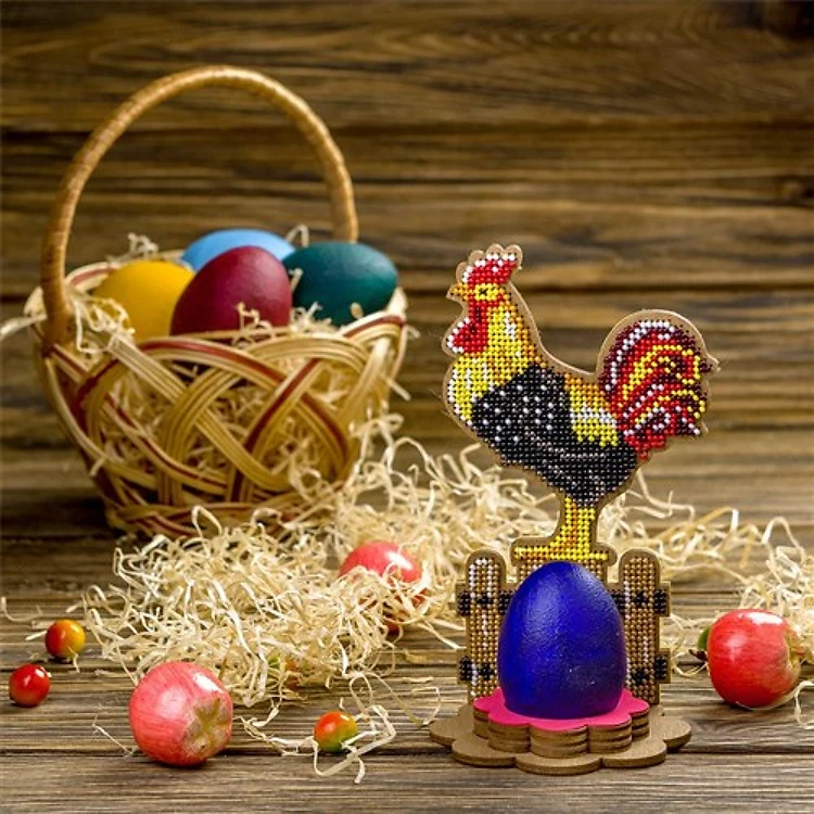 Beadwork Kit Rooster Easter Egg