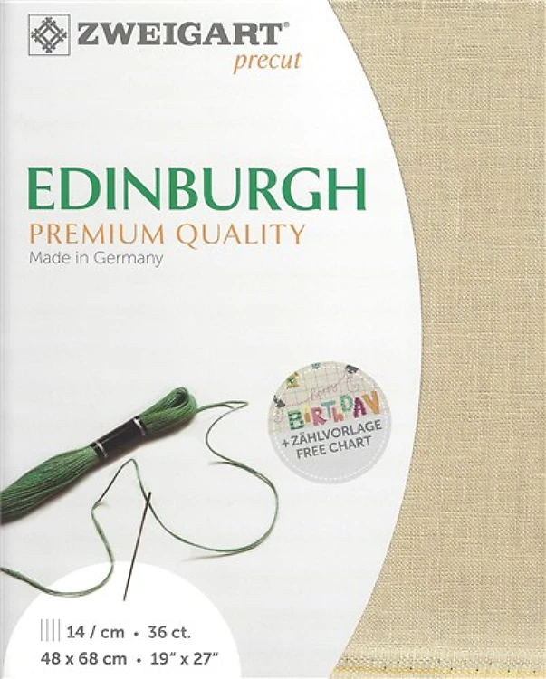 Precut Zweigart Edinburgh 36 Count Antique Ivory