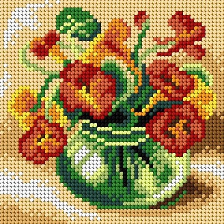 Nasturtium Needlepoint Canvas For Halfstitch W/O Yarn