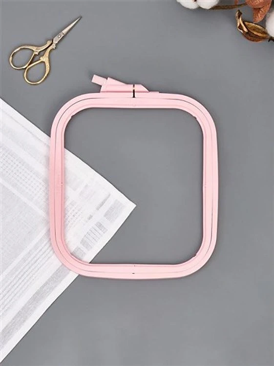 Plastic Square Hoop Nurge - Pastel Pink