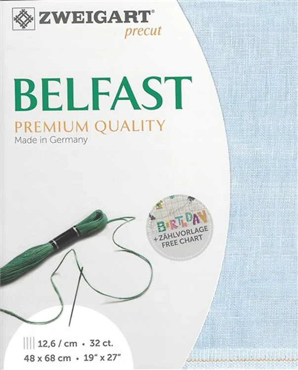 Precut Zweigart Belfast Vintage Blue