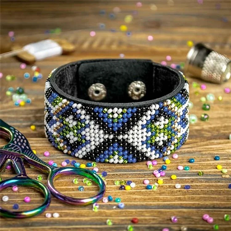 Bead Embroidery Kit On Artificial Leather