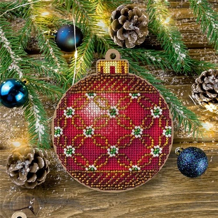 Ornament Cross Stitch Kit On Wood