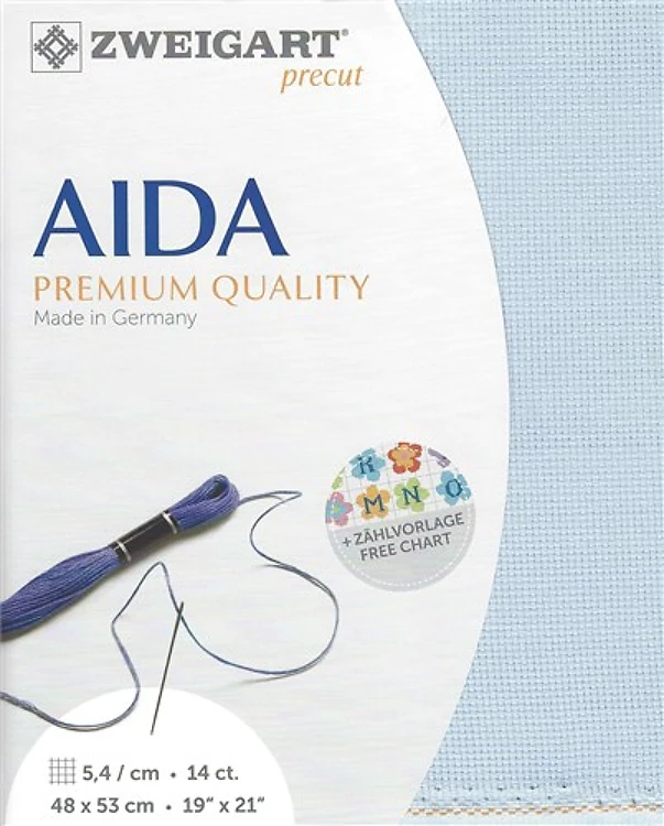 Precut Zweigart Stern-Aida - Pale Blue