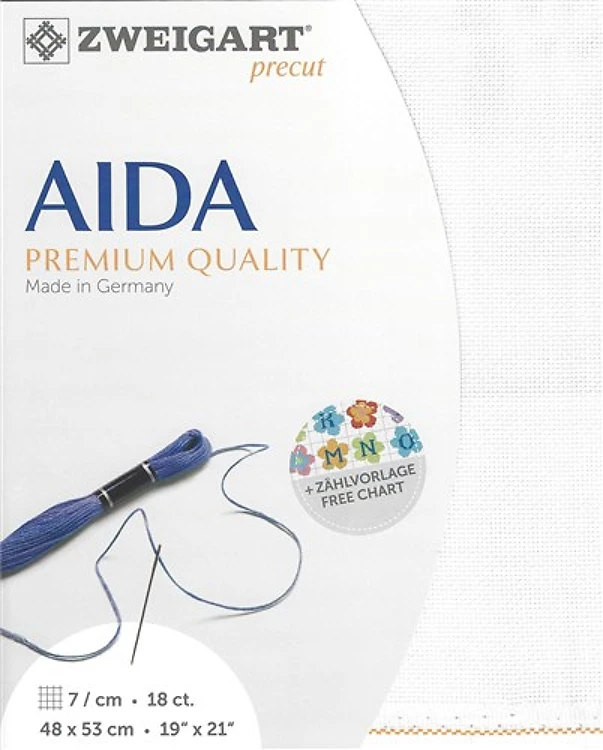 Precut Zweigart Fein-Aida 18 Count White
