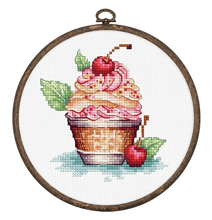 Cherry Ice Cream Cross Stitch Kit