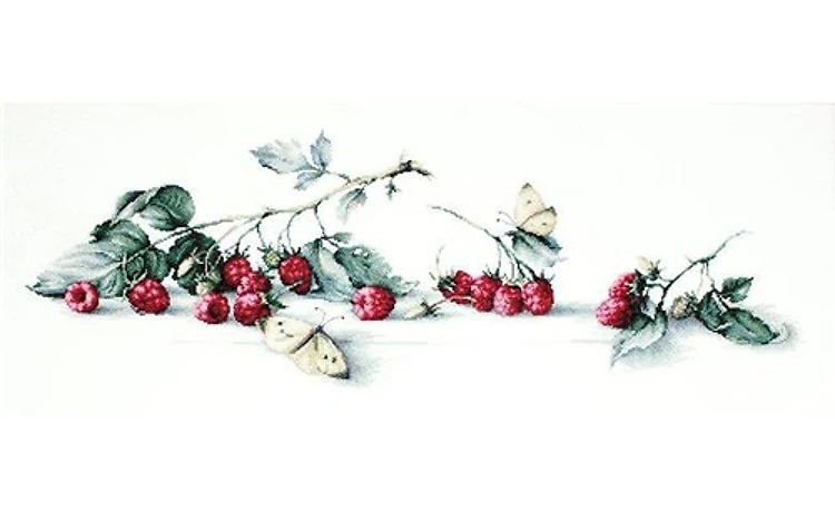 Raspberries With Butterfly Cross Stitch Kit