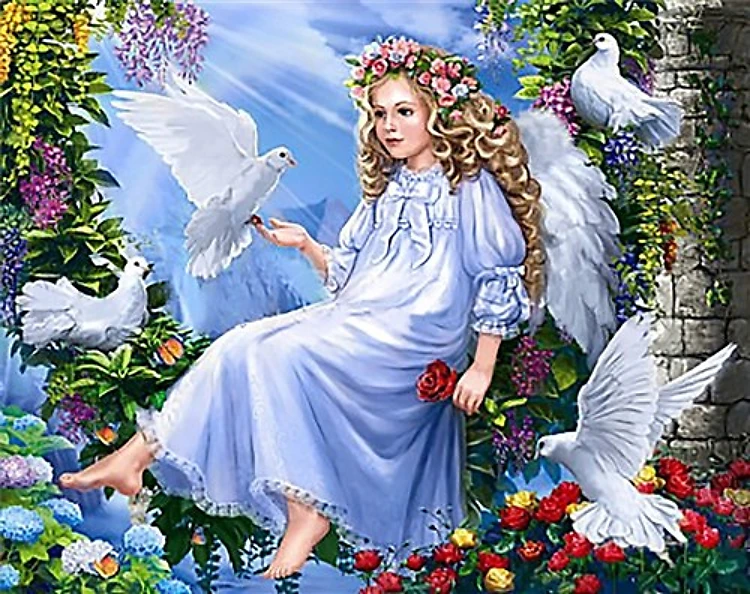 Angel And Doves Diamond Painting Kit