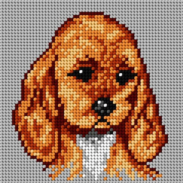 Needlepoint Canvas For Halfstitch W/O Yarn Small Spaniel