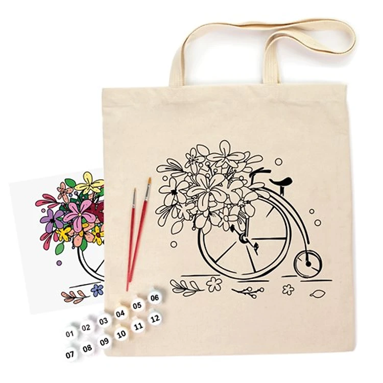 Rosa Talent Flower Bicycle - Shopper Bag Coloring Kit.