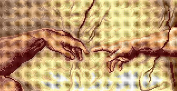 Needlepoint Canvas For Halfstitch W/O Yarn Michelangelo - The Creation of Adam