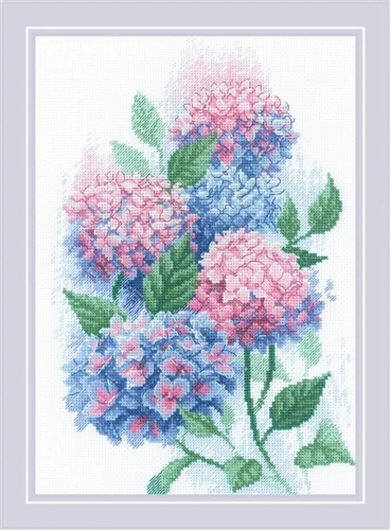 Graceful Hydrangeas Cross Stitch Kit