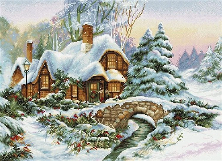 Winter Landscape Cross-Stitch Kit