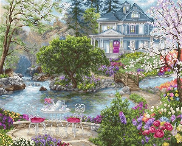 Waterside Tea Cross Stitch Kit