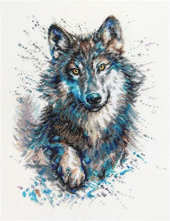 Snow Spashes.Wolf Cross Stitch Kit