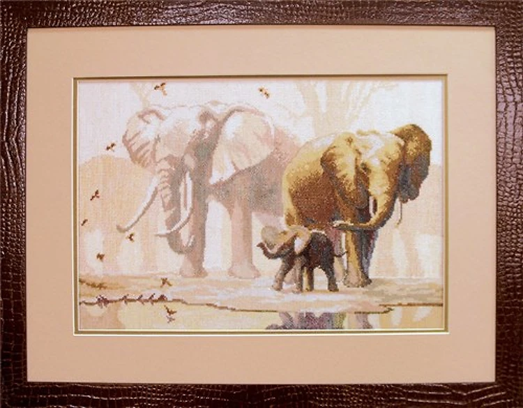 Cross-stitch kit No475C "Elephants"