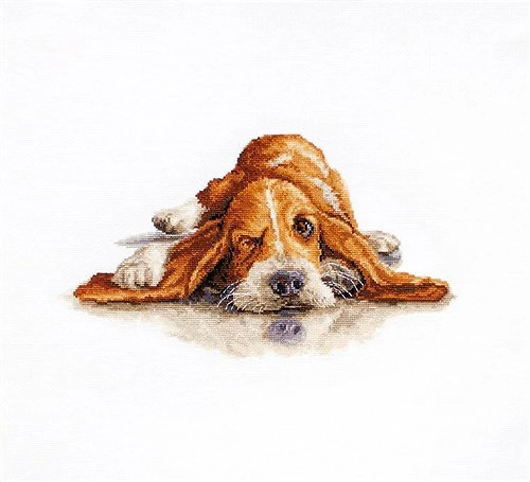Basset Cross Stitch Kit