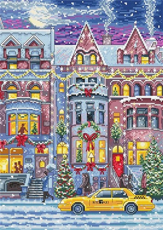 Winter Townhouse Cross Stitch Kit