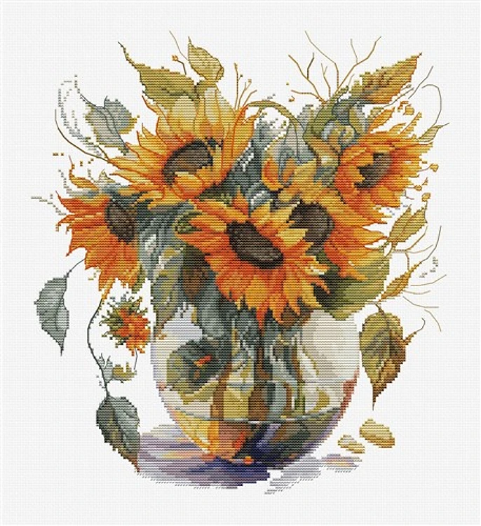 Vase With Sunflower Cross Stitch Kit