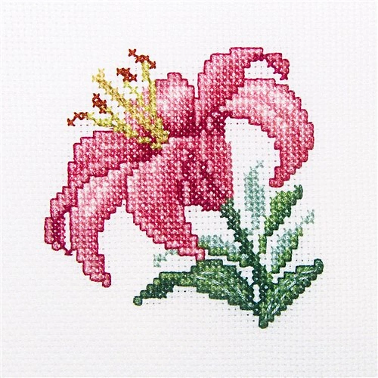 Pink Lily Cross Stitch Kit