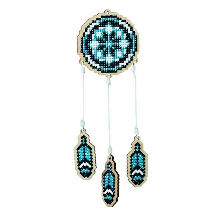 Blue Dreamcatcher Diamond Painting On Plywood Kit