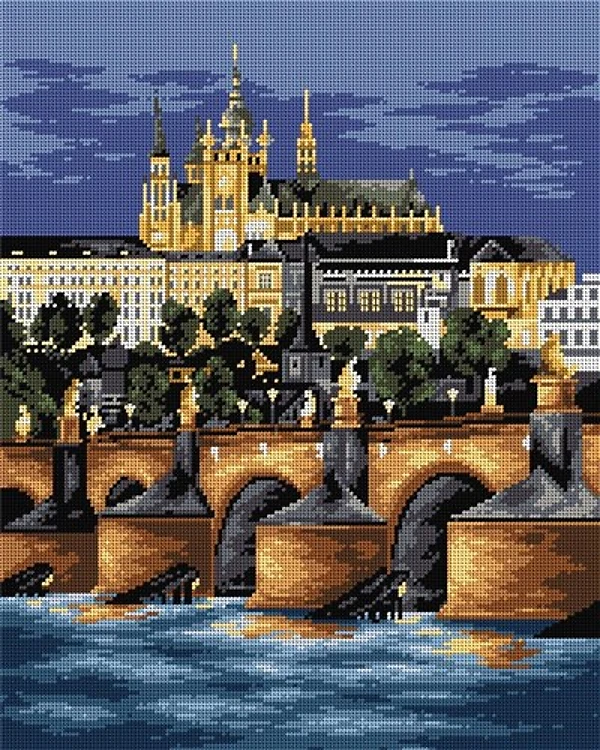 Goeblin Canvas For Halfstitch W/O Yarn Charles Bridge In Prague