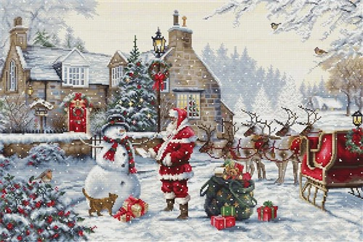 Santa's Cottage Cross Stitch Kit