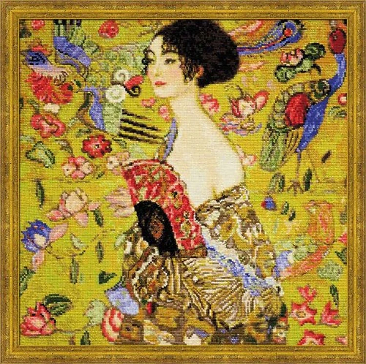 Klimt's Lady With A Fan Cross Stitch Kit