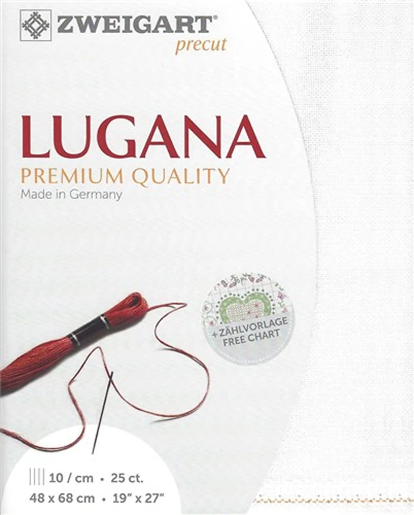 Precut Zweigart Lugana 25 Count White