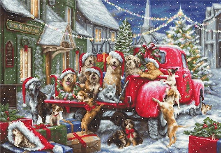 Puppies Christmas Cross Stitch Kit