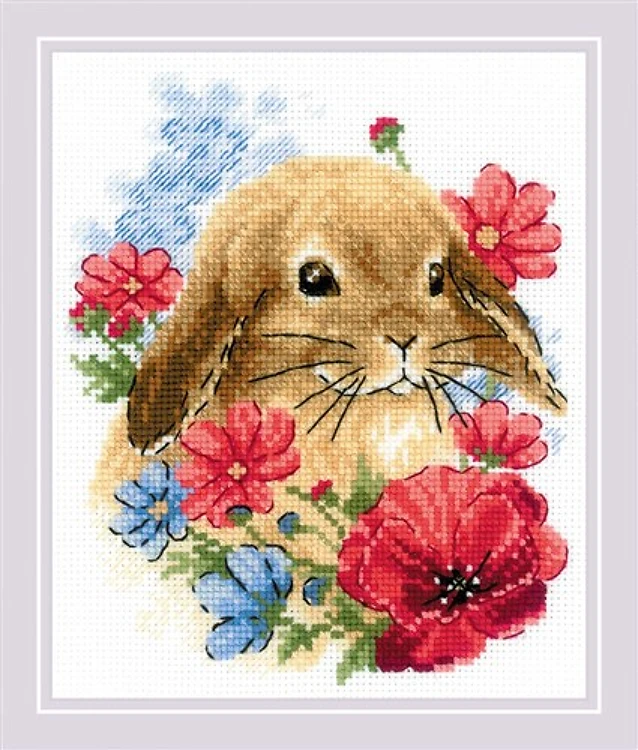 Bunny In Flowers Cross Stitch Kit