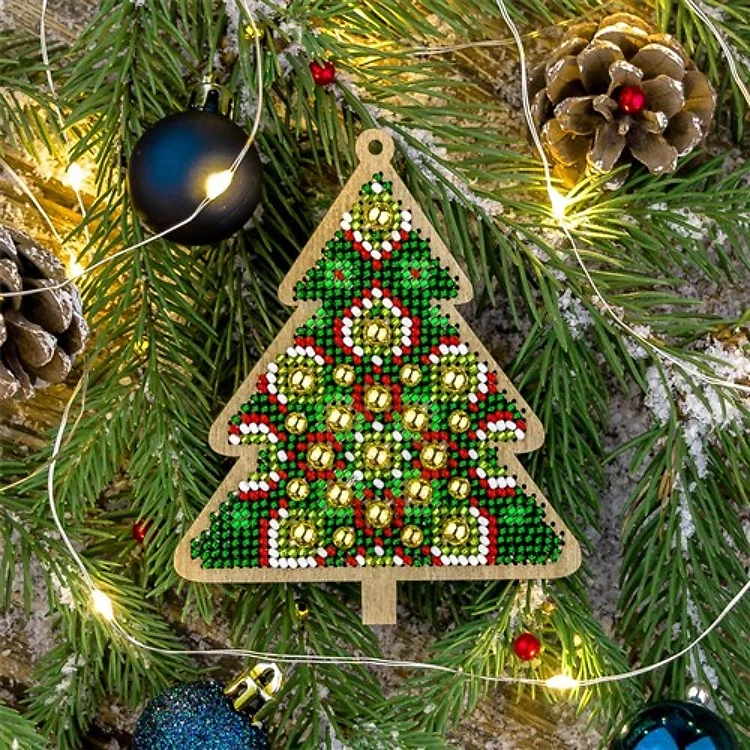 Tree Bead Embroidery Kit On Wood