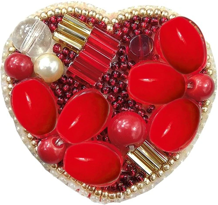 Heart Brooch Beadwork kit