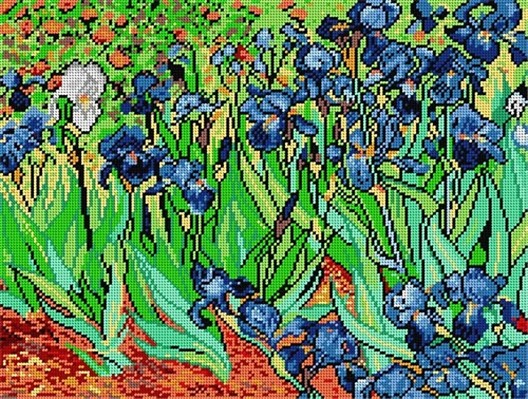 Needlepoint Canvas For Halfstitch W/O Yarn Vincent Van Gogh - Irises