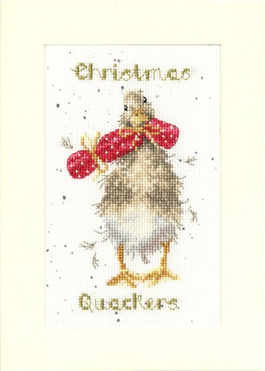 Christmas Card - Christmas Quackers Cross Stitch Kit